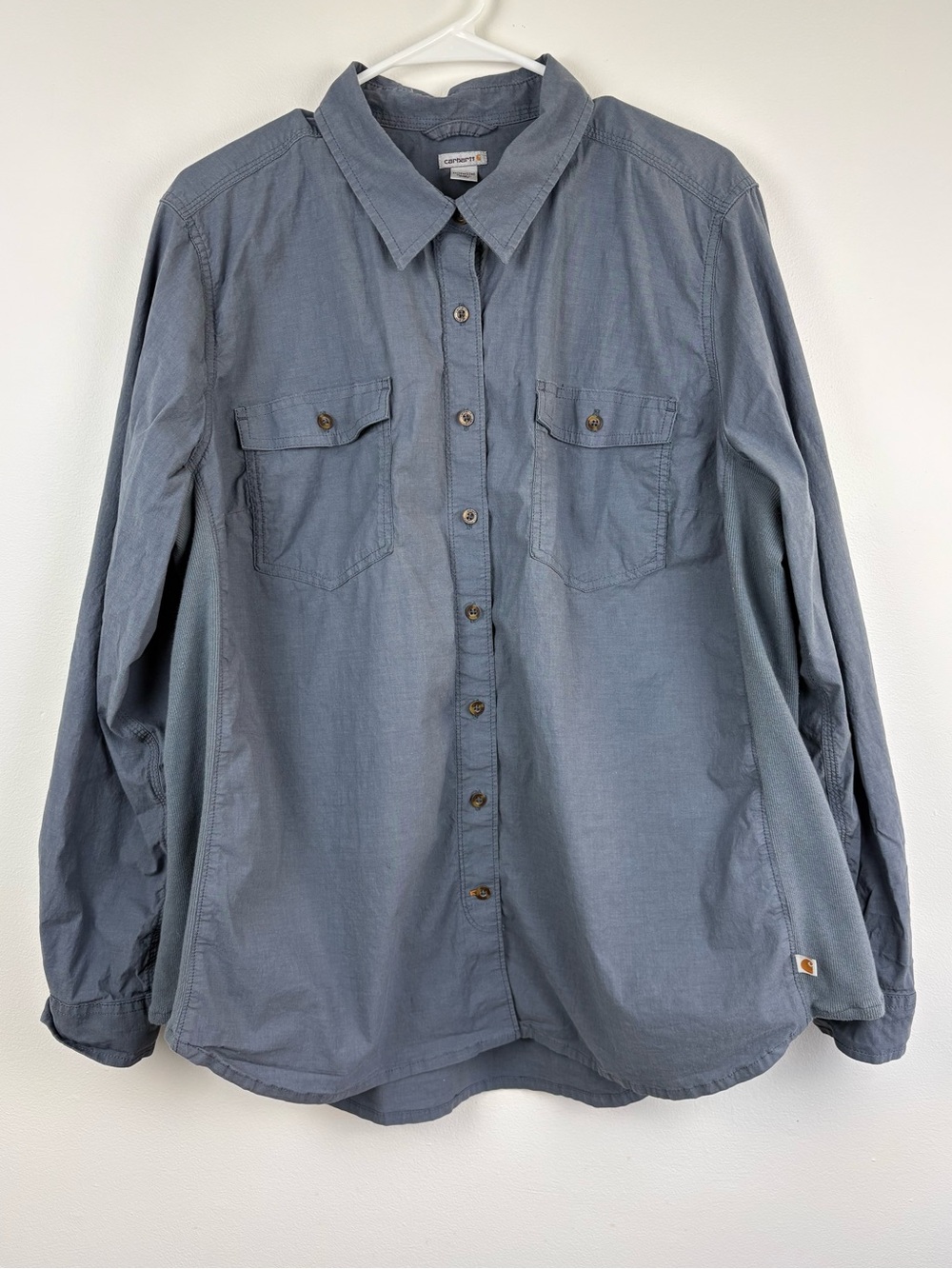 Carhartt Rugged Flex Bozeman Button Down Shirt 2X Slate Blue EUC PNW Chic 103600